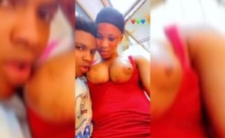 Aba boy Stephen sucking girlfriend Ada Boobs for fun