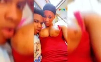 Aba boy Stephen sucking girlfriend Ada Boobs for fun