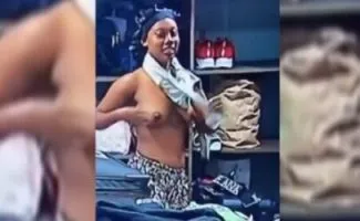 BBNaija Titans Blue Aiva Nude showing her boobs