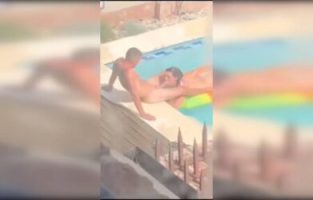Couple fucking in a Pool