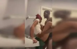 South african Ekasi babe getting rough sex in bathroom